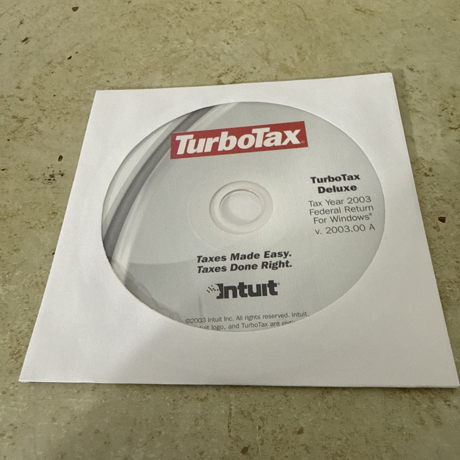 Turbo tax Deluxe Intuit 2003. Taxes made easy!!