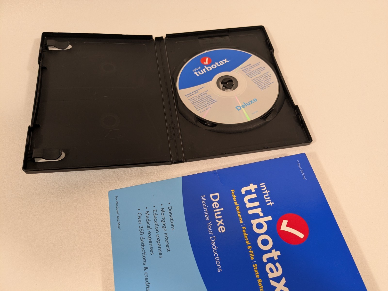 Intuit Turbotax Deluxe + State 2018 Pre-Owned – No Codes – For Collecting Only