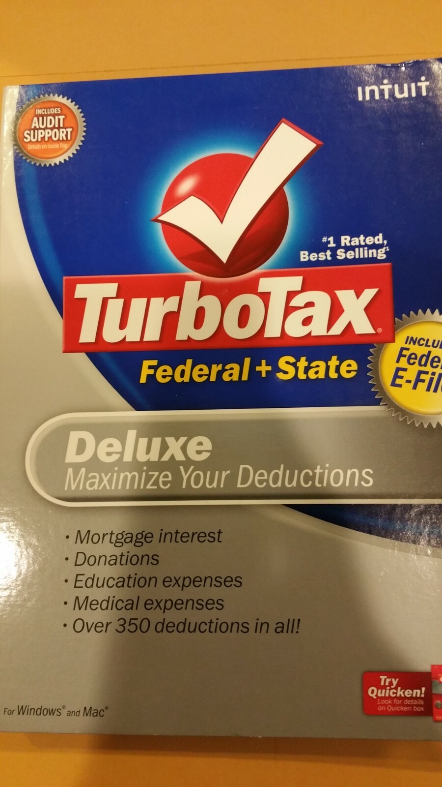 Turbotax 2008 Deluxe with state. Turbo tax Preowned