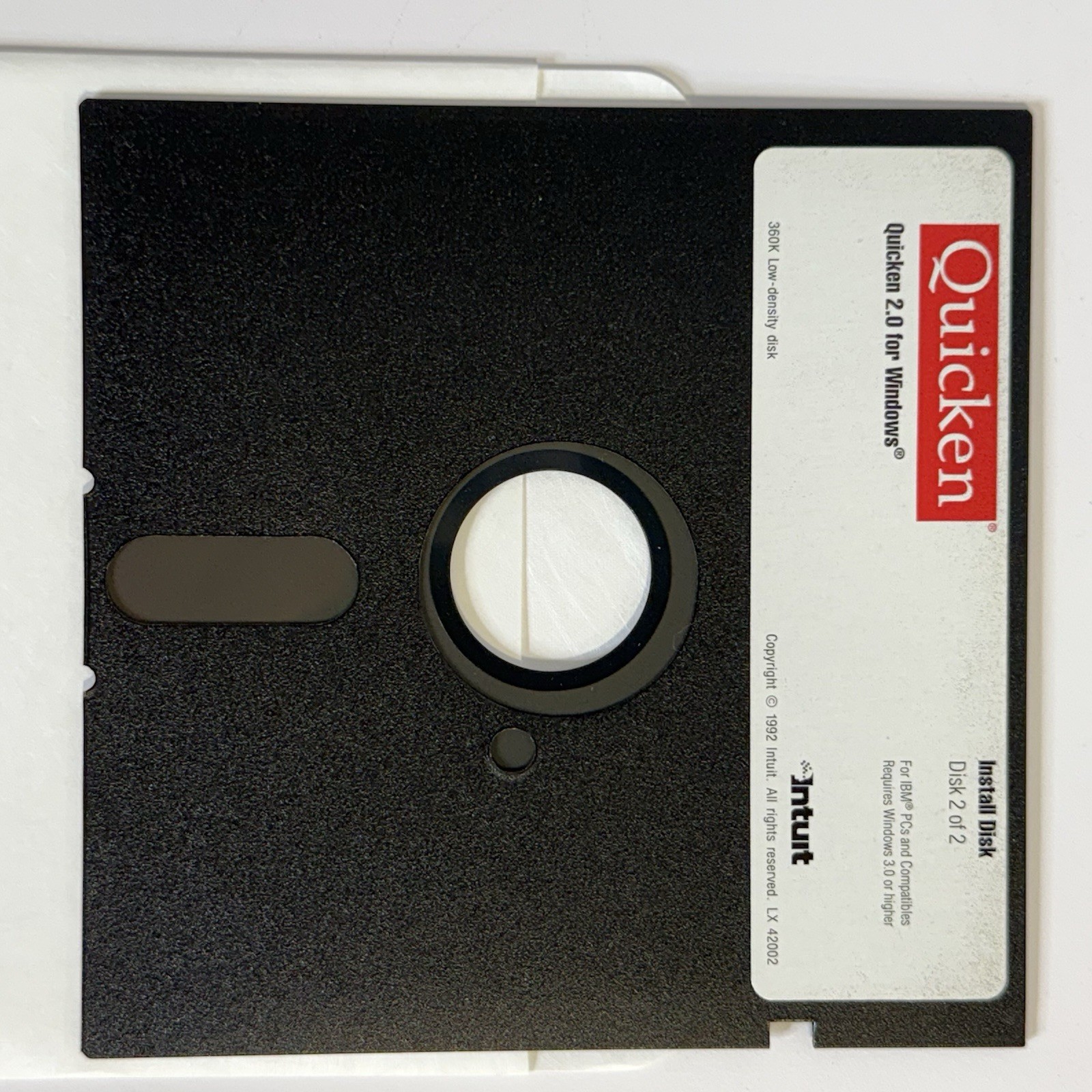 Intuit Quicken 2.0 Windows IBM Personal Finance Software W/ Disks Vintage 1992