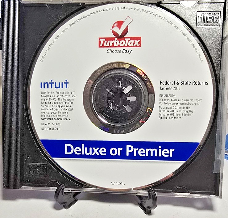 TurboTax Deluxe or Premier Tax CD Software for the 2011 Tax Year-Mac -Windows