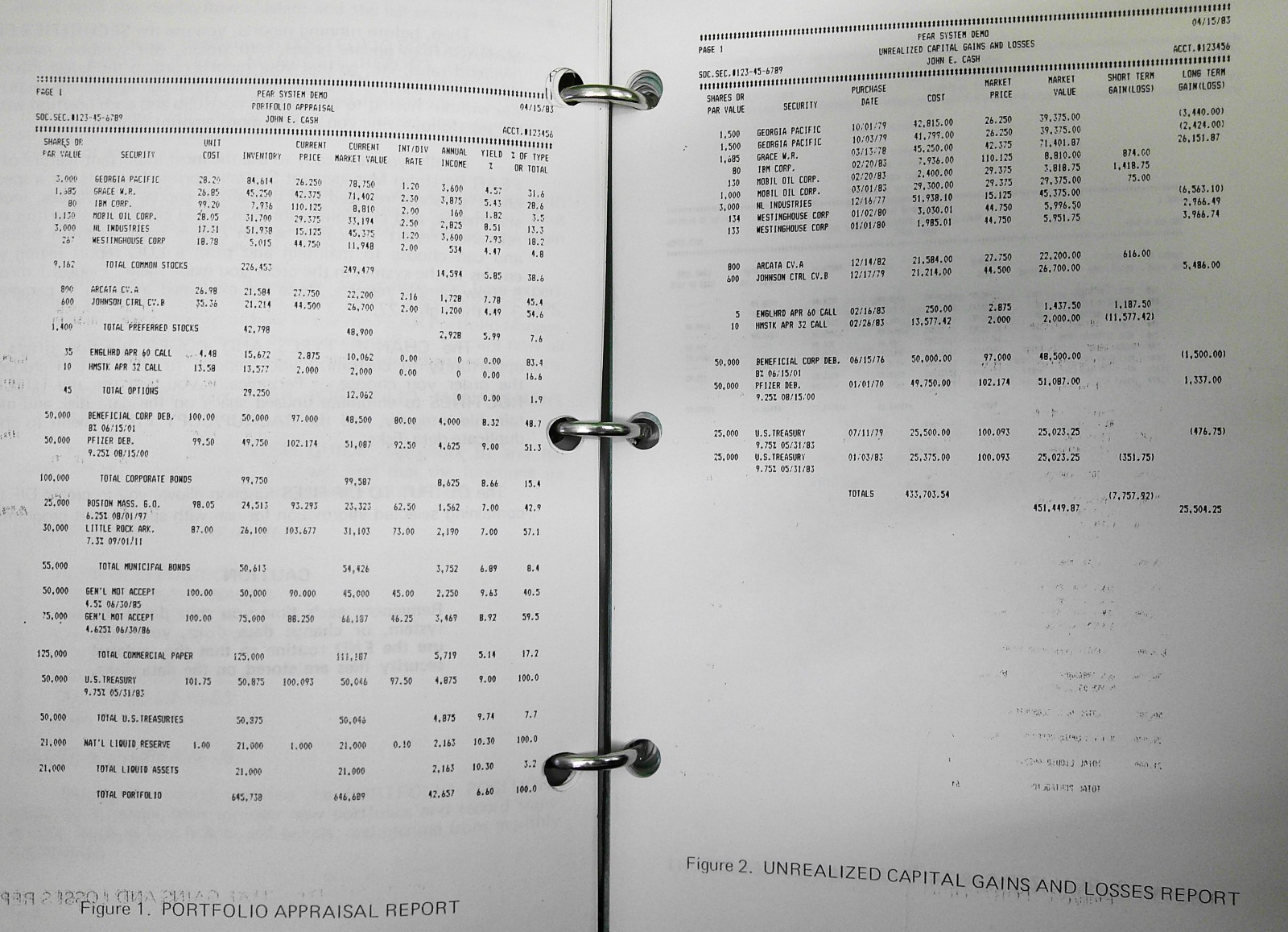 1983 Pear Portfolio Management System, by Hale Systems, Demo program for IBM PCs