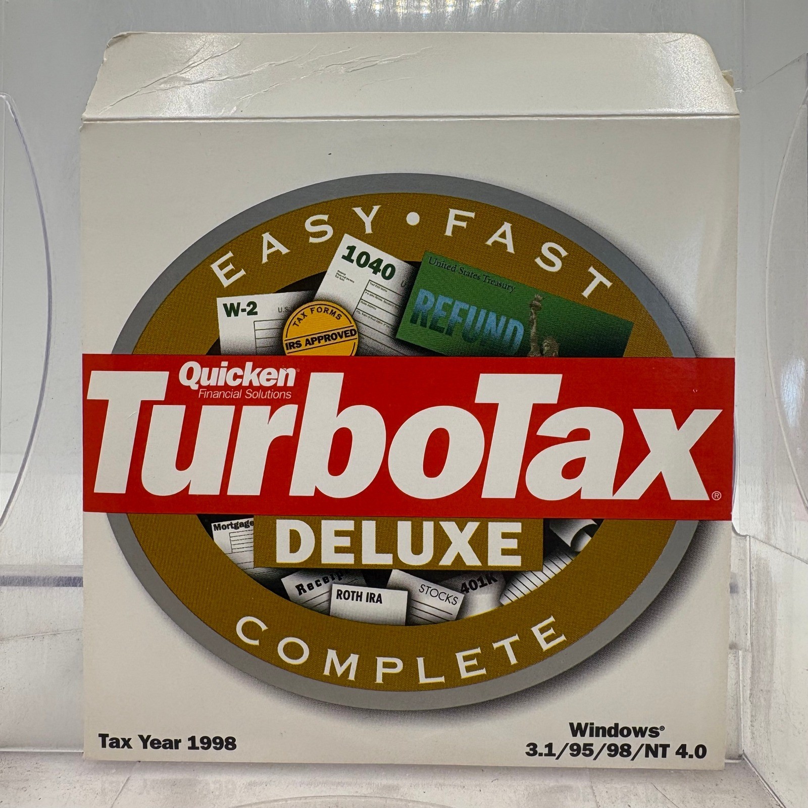 Vintage 1998 Quicken TurboTax Deluxe Complete Windows 3.1 95 98 NT 4.0 Tax Year
