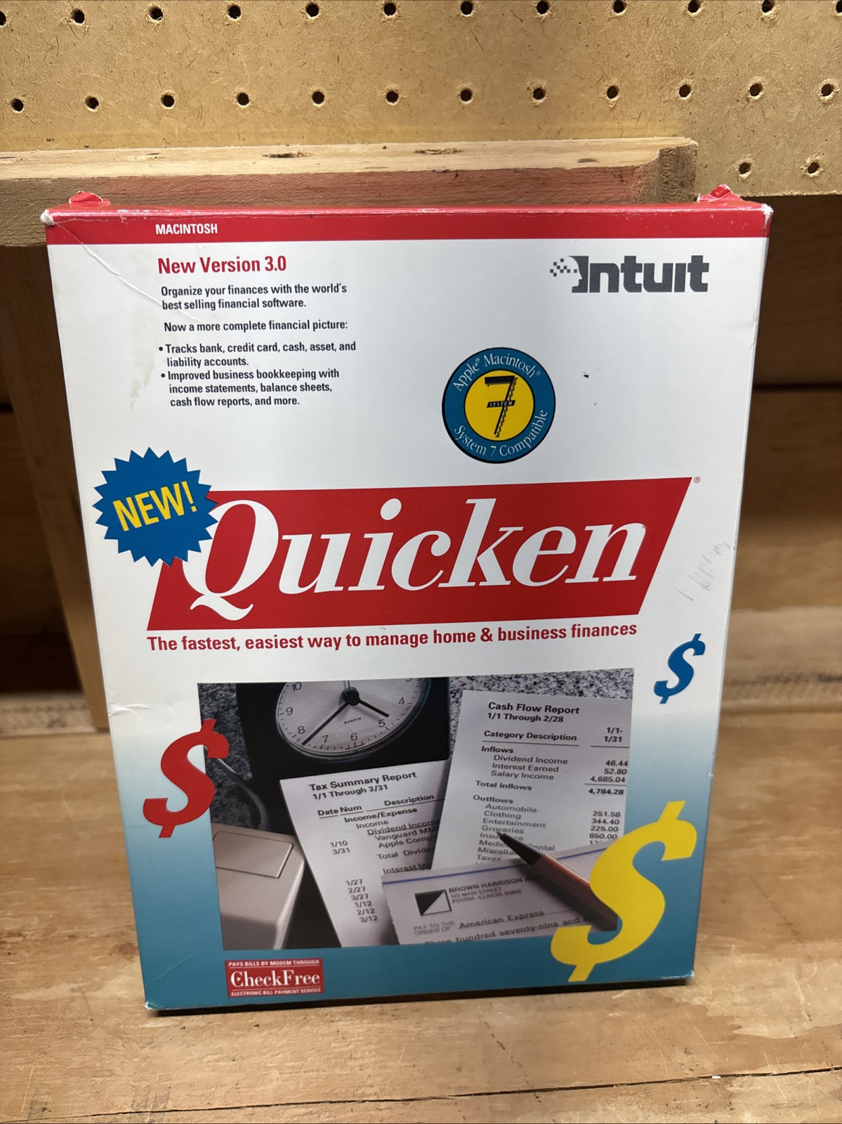 Macintosh 3.0 Quicken 1991 Manage Home & Business Finances Intuit Floppy Disk