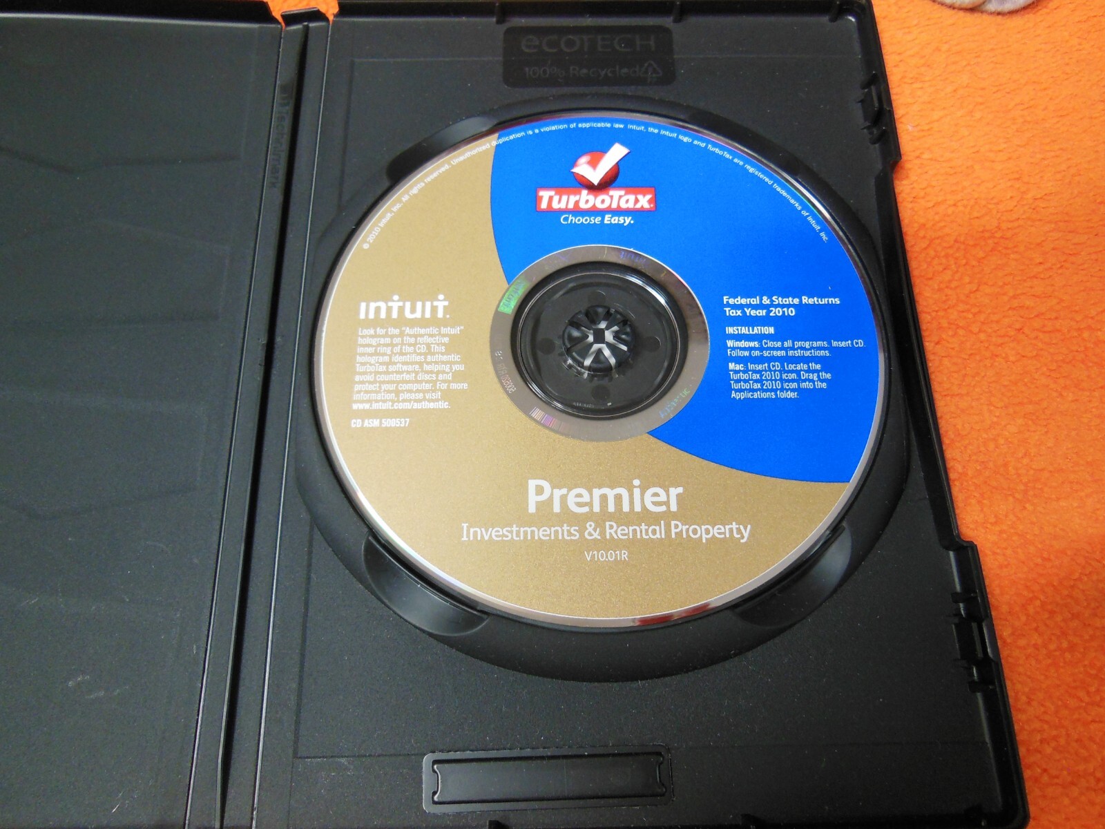 TURBOTAX 2010 PREMIER Investments & Rental Property