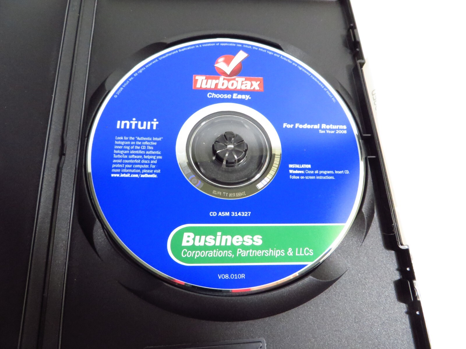 TURBOTAX BUSINESS 2008 CD for CORPORATION ESTATE TRUST TURBO TAX, Retail Pack