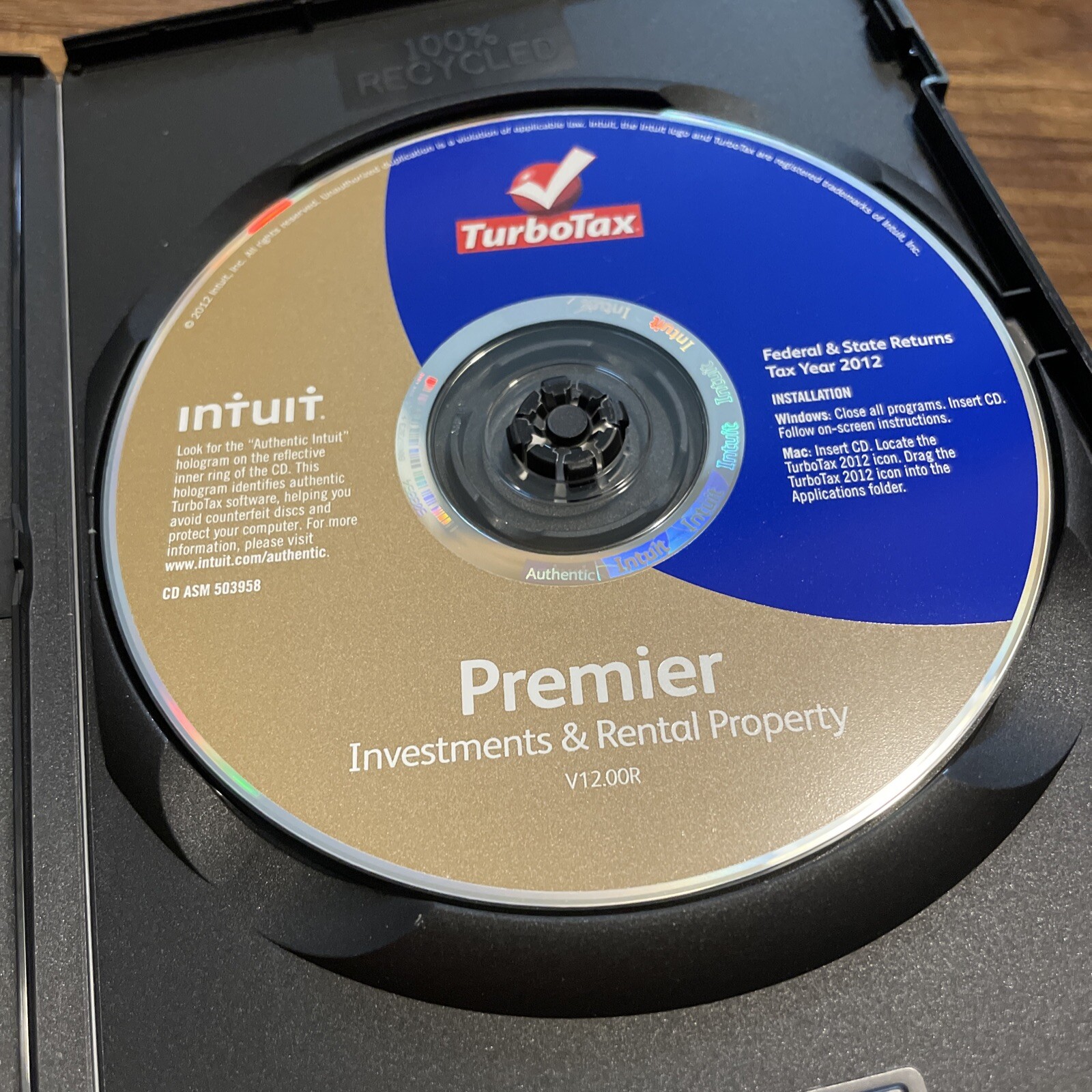 2012 TurboTax Premier Federal & State – Investment -Rental- Turbo Tax