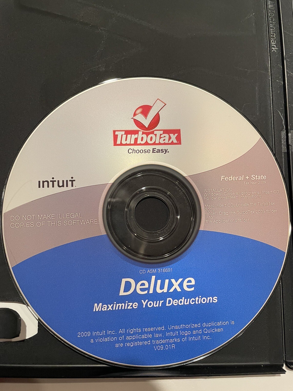 TurboTax Deluxe Federal and State 2009 2010 CD For Win or Mac