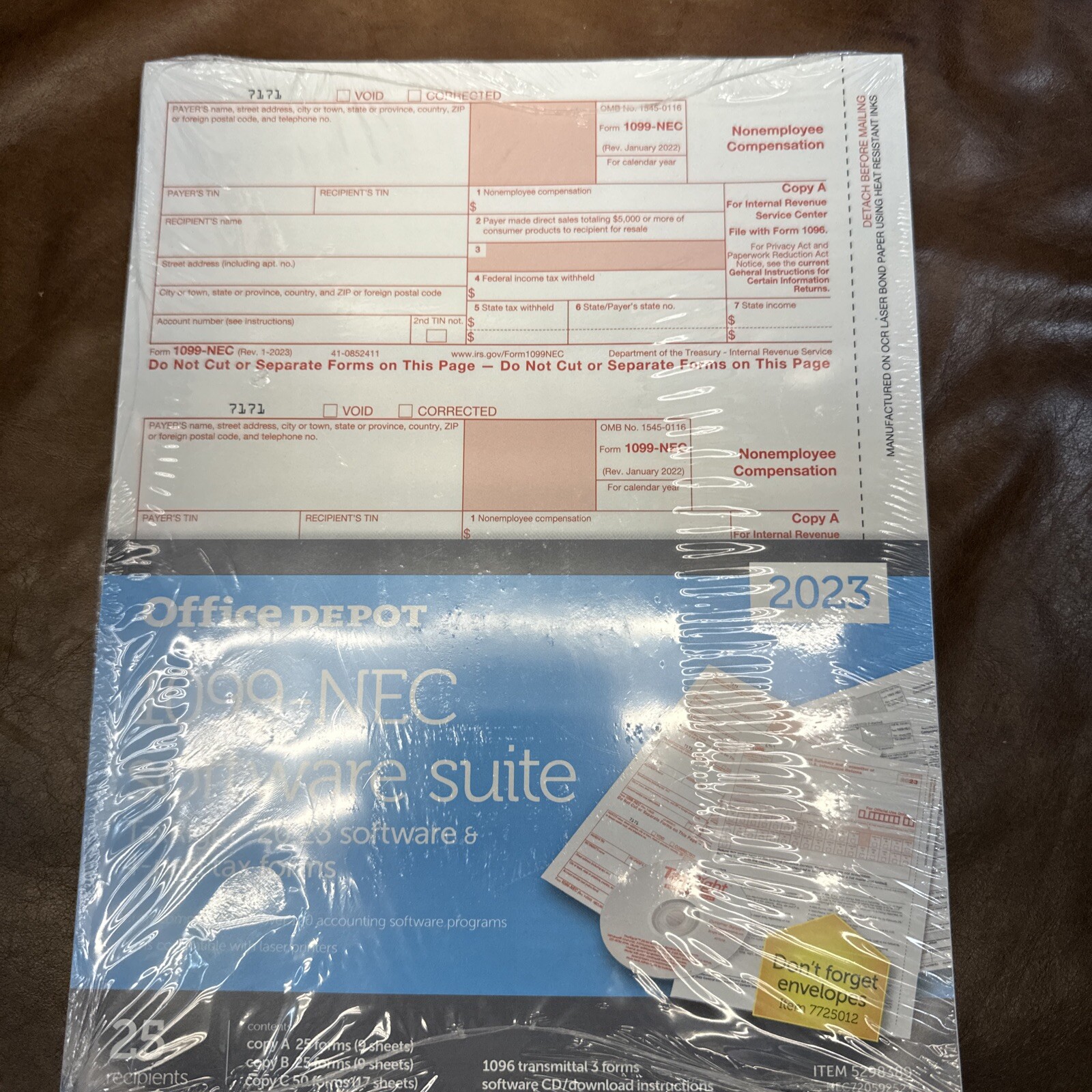 Office Depot 1099-NEC Software Suite 2023 25 Recipients New Sealed TaxRight USA