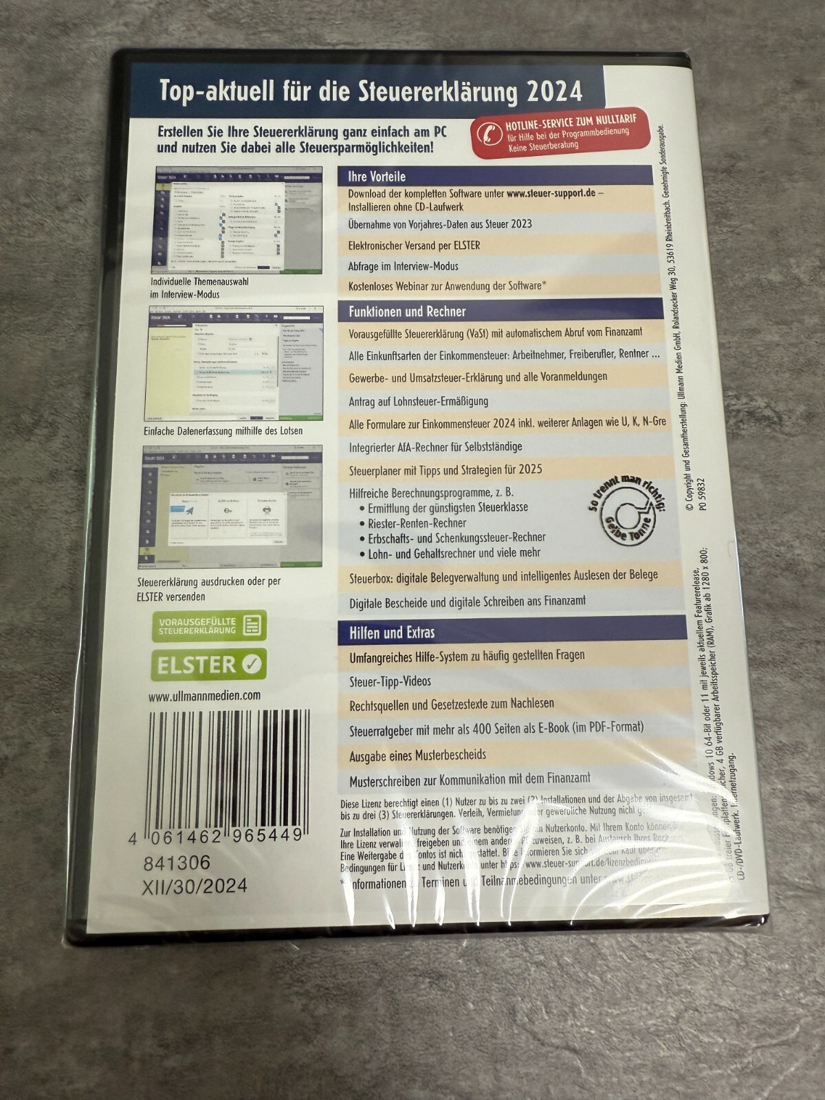 Aldi Steuer 2024 income tax return tax program download, original packaging