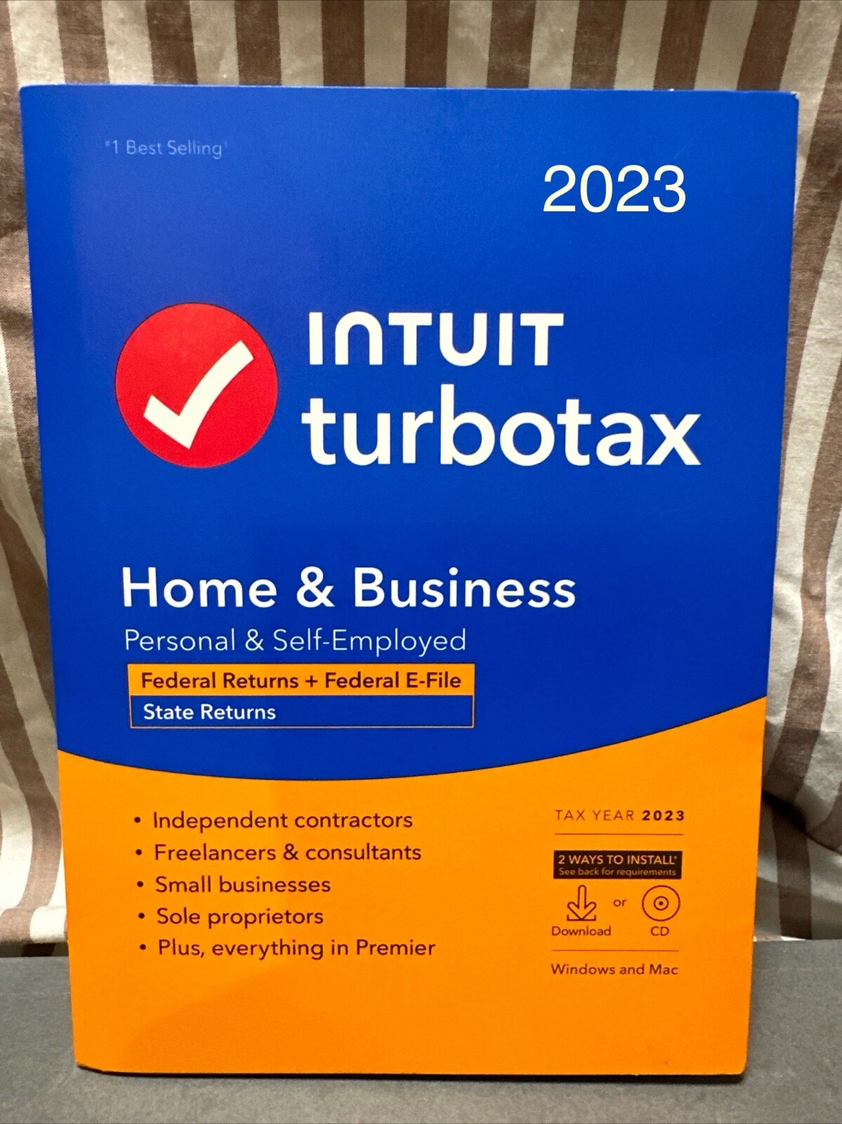 NEW TurboTax Home & Business 2023 Federal + E-file + State PC/Mac USA Open Box