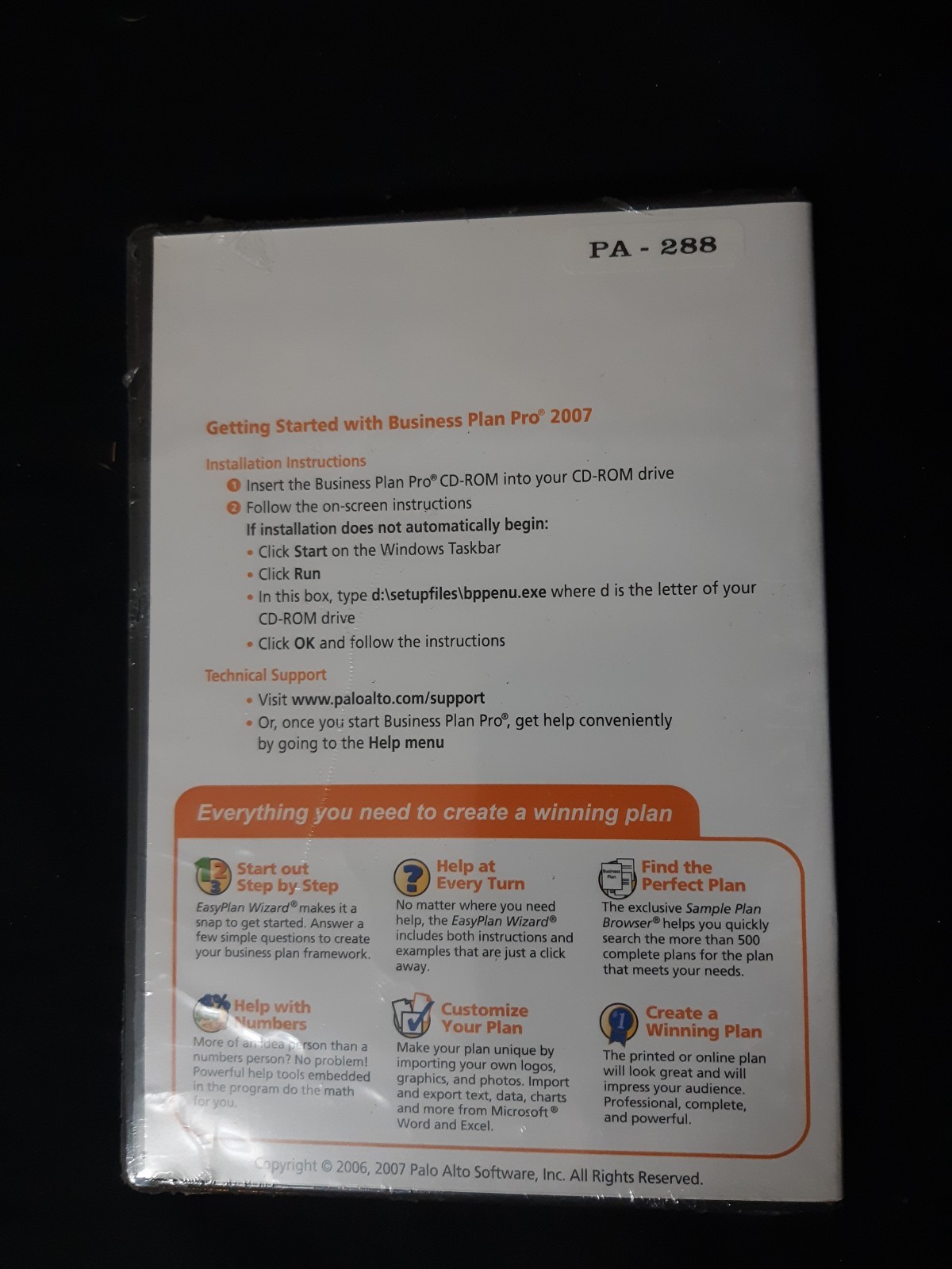 Palo Alto Business Plan Pro 2007 Sealed