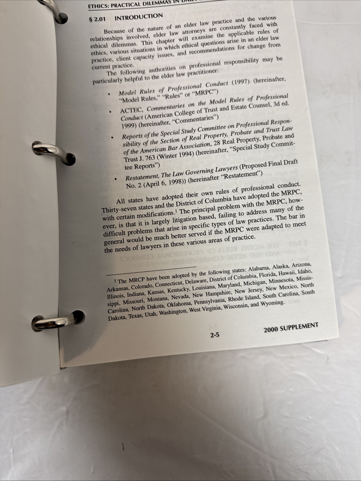 Representing The Elderly Client 2001 Binder W/diskette.