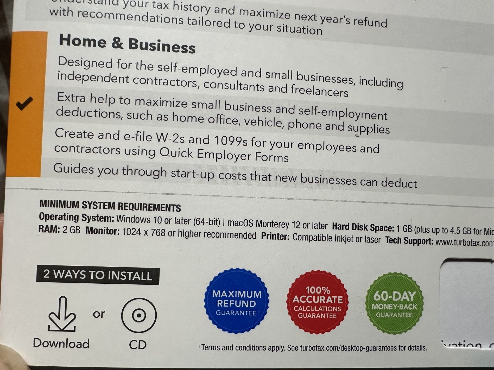 NEW TurboTax Home & Business 2023 Federal + E-file + State for Windows/Mac USA