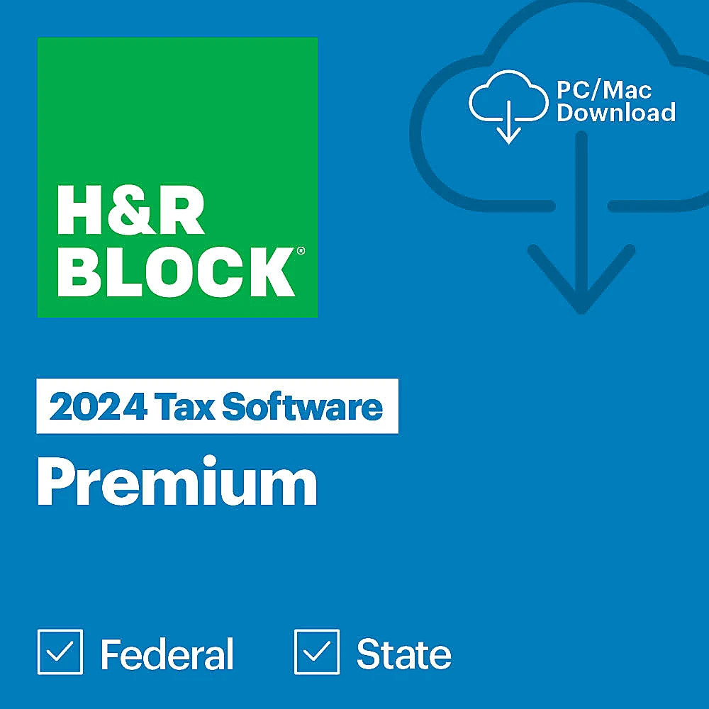 New 2024 H&R Block Tax Software Premium Edition for PC/MAC [Key Card]