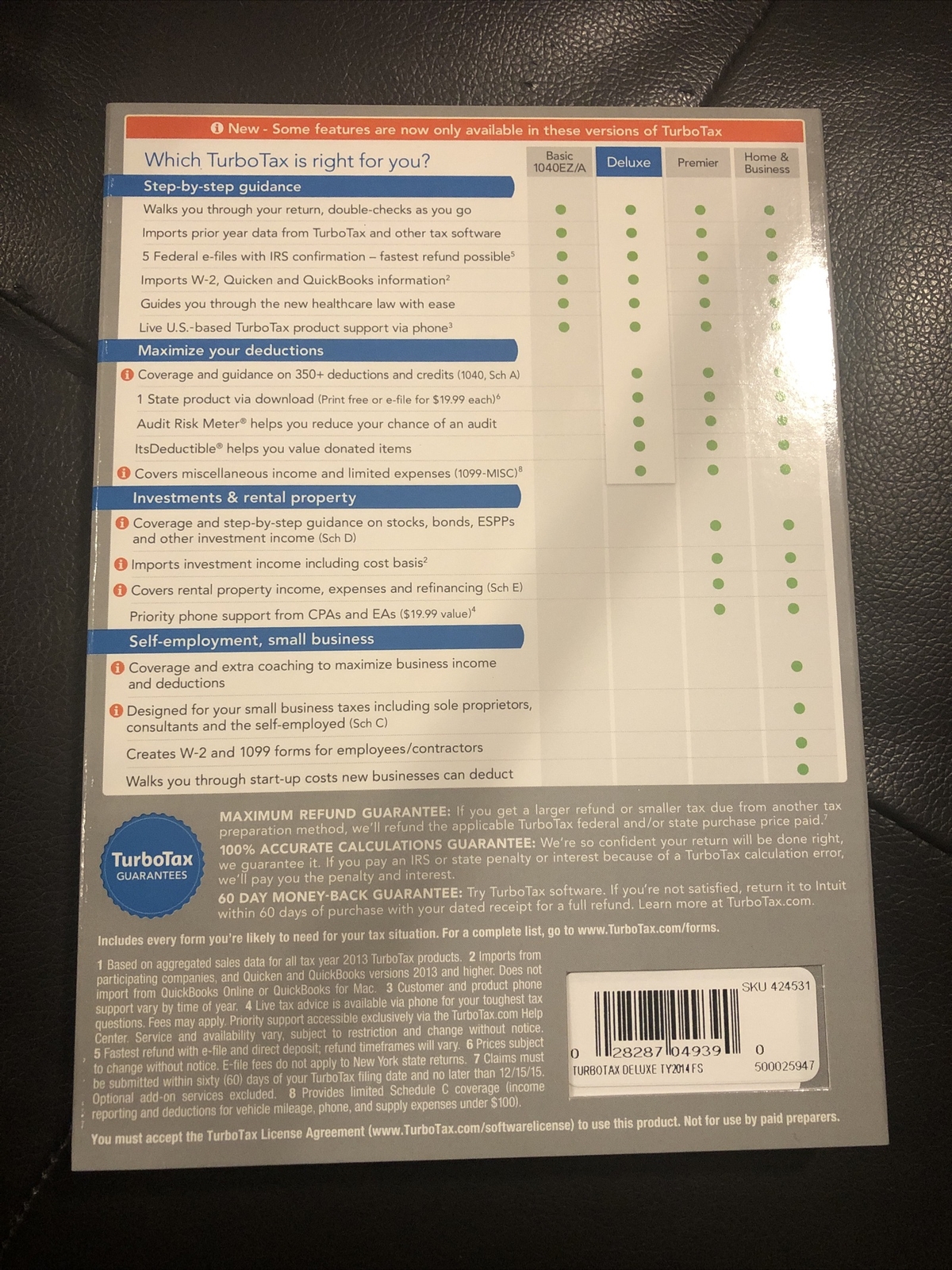 Intuit TurboTax Deluxe 2014, Federal & STATE BRAND NEW SEALED!!!
