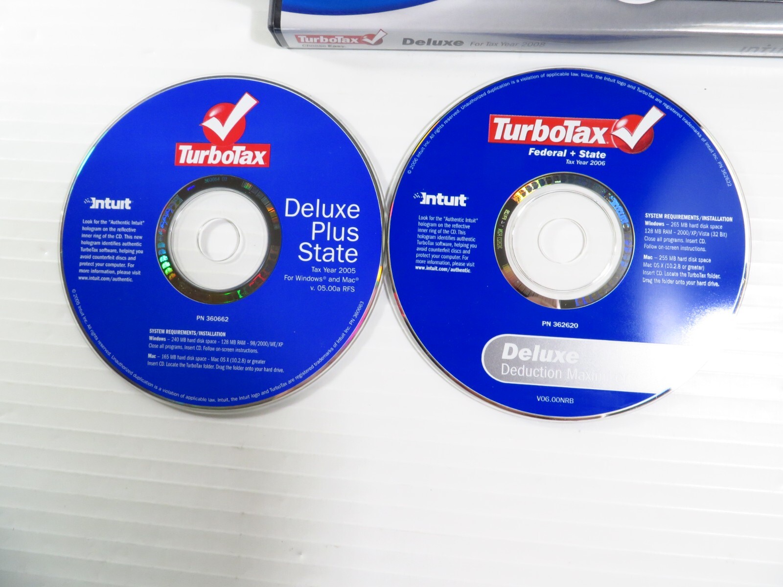 6 Pack TurboTax Deluxe for Win/Mac Federal State Intuit: 05, 06, 08, 09, 10, 13