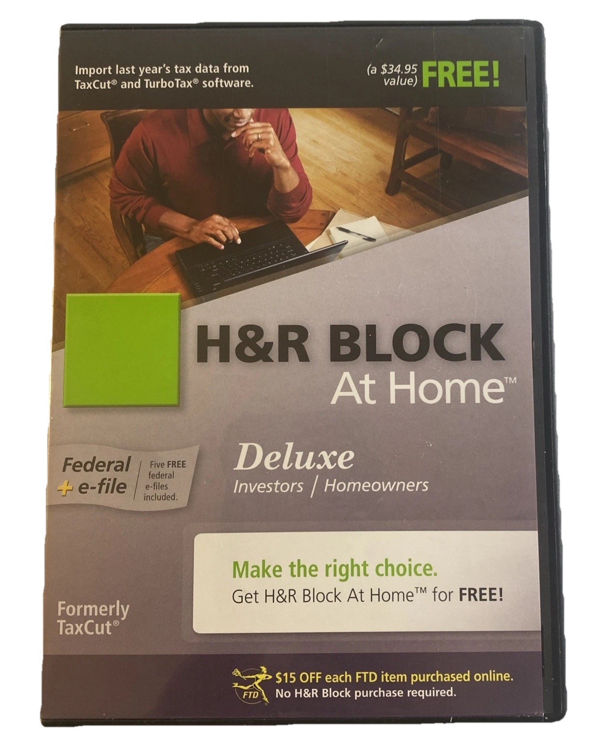 H&R Block 2011 & TurboTax 2009 CD Software + Free H&R Block 2009 NFR