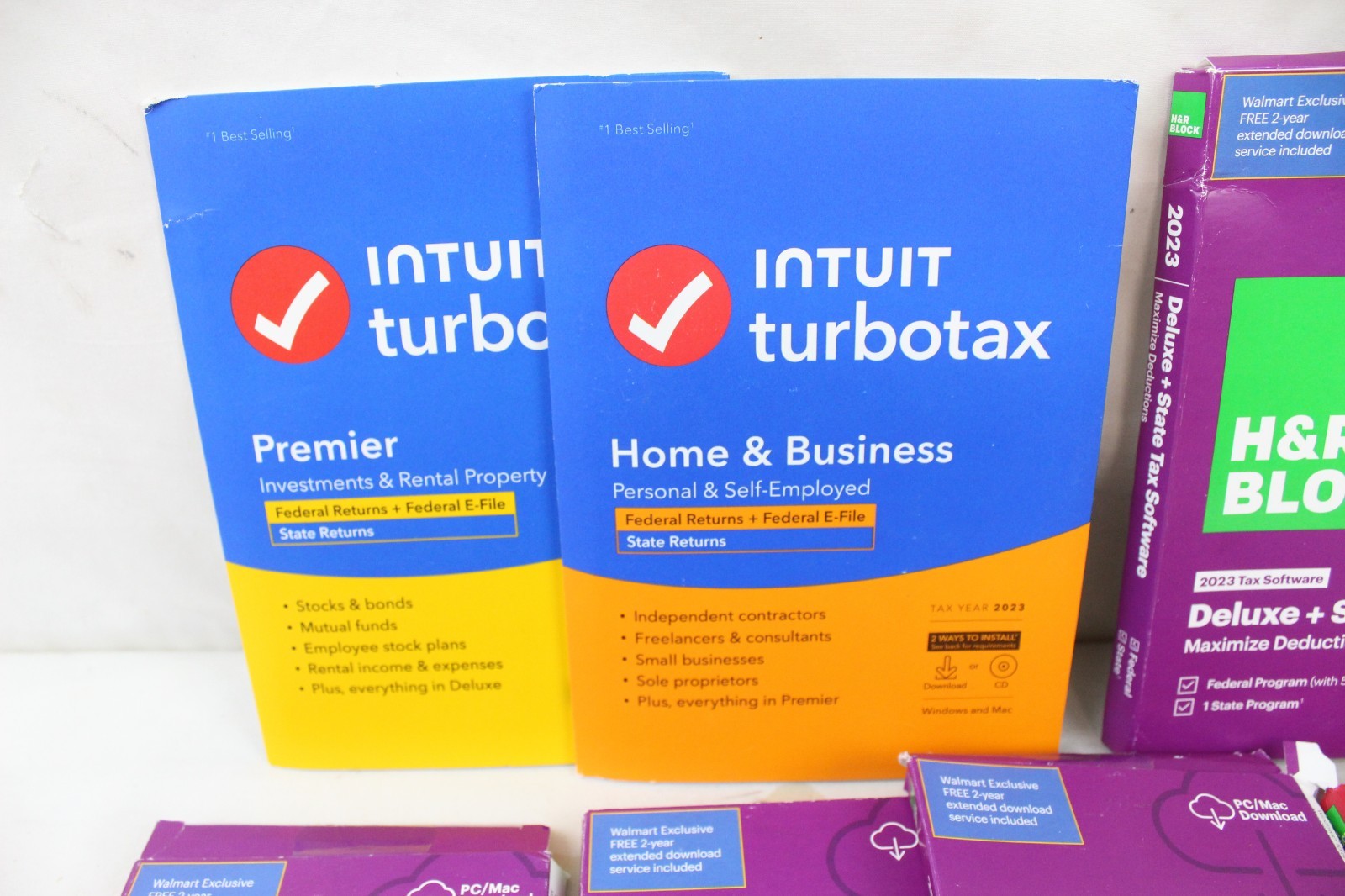 Opened Tax Software Lot H&R Block Deluxe State Premium Business Turbotax 2023 ZZ