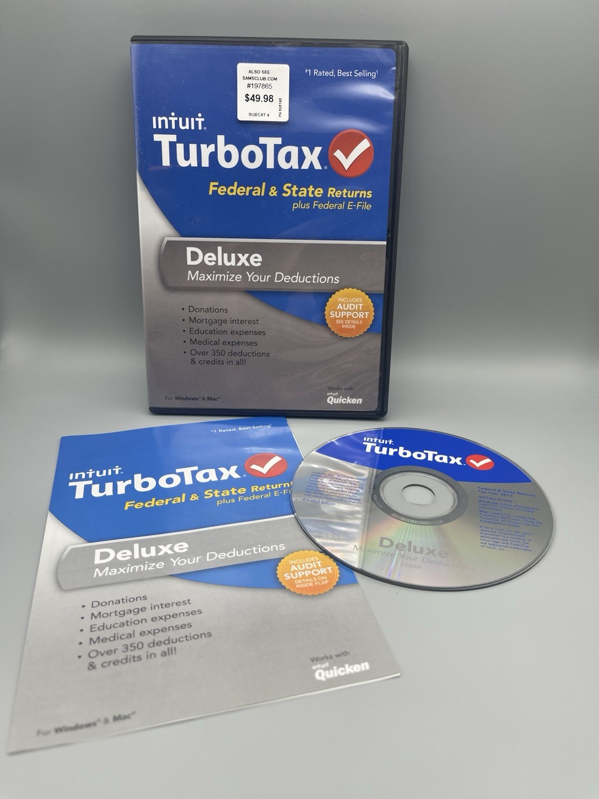 TurboTax Deluxe 2013 Federal & State Returns E-File Windows MAC Tax Software