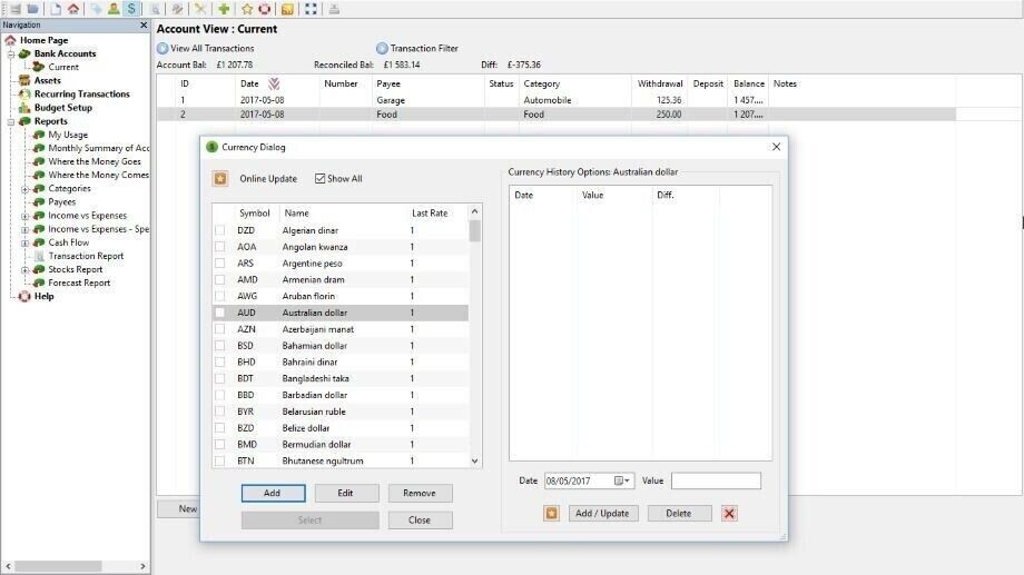 Money Manager EX Personal Finance Software for Mac – Budgets Reports Import QIF