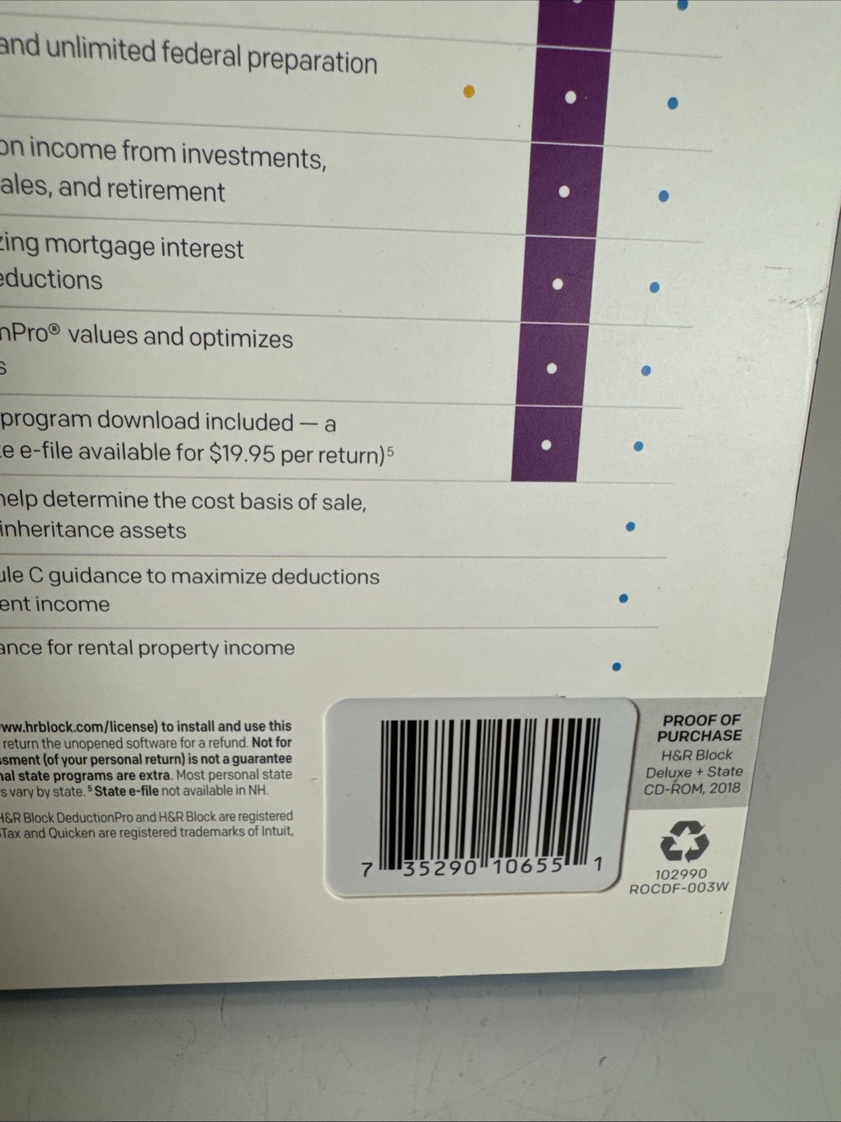 H&R Block Deluxe + State 2018 Tax Software STATE AND FEDERAL With Code