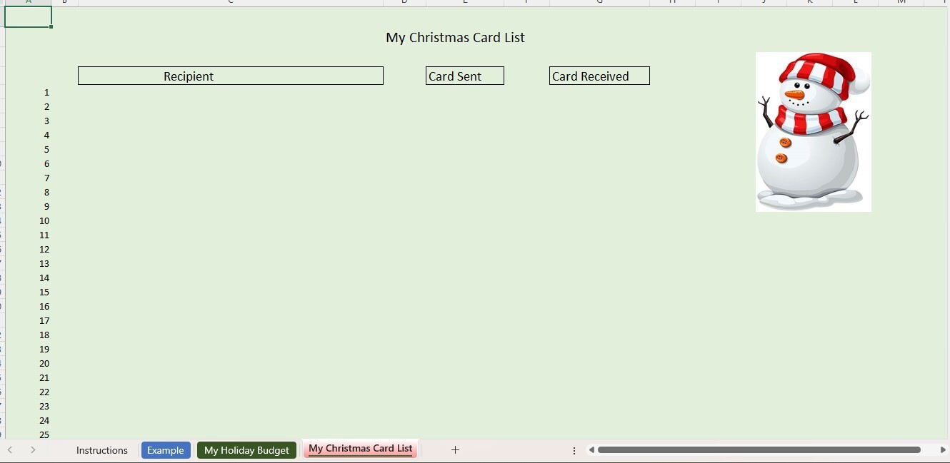 My Holiday Budget, Excel Spreadsheet, for PC or Android +Free Checkbook Register