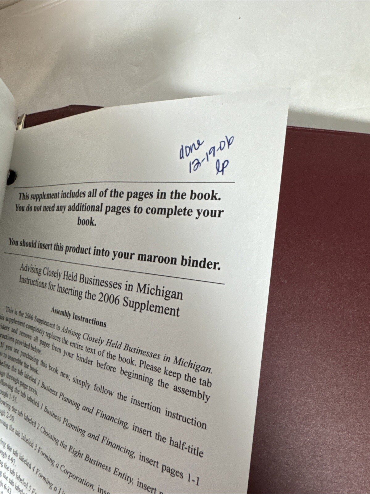 Advising Closely Held Business in Michigan Binder 2006 with Disc