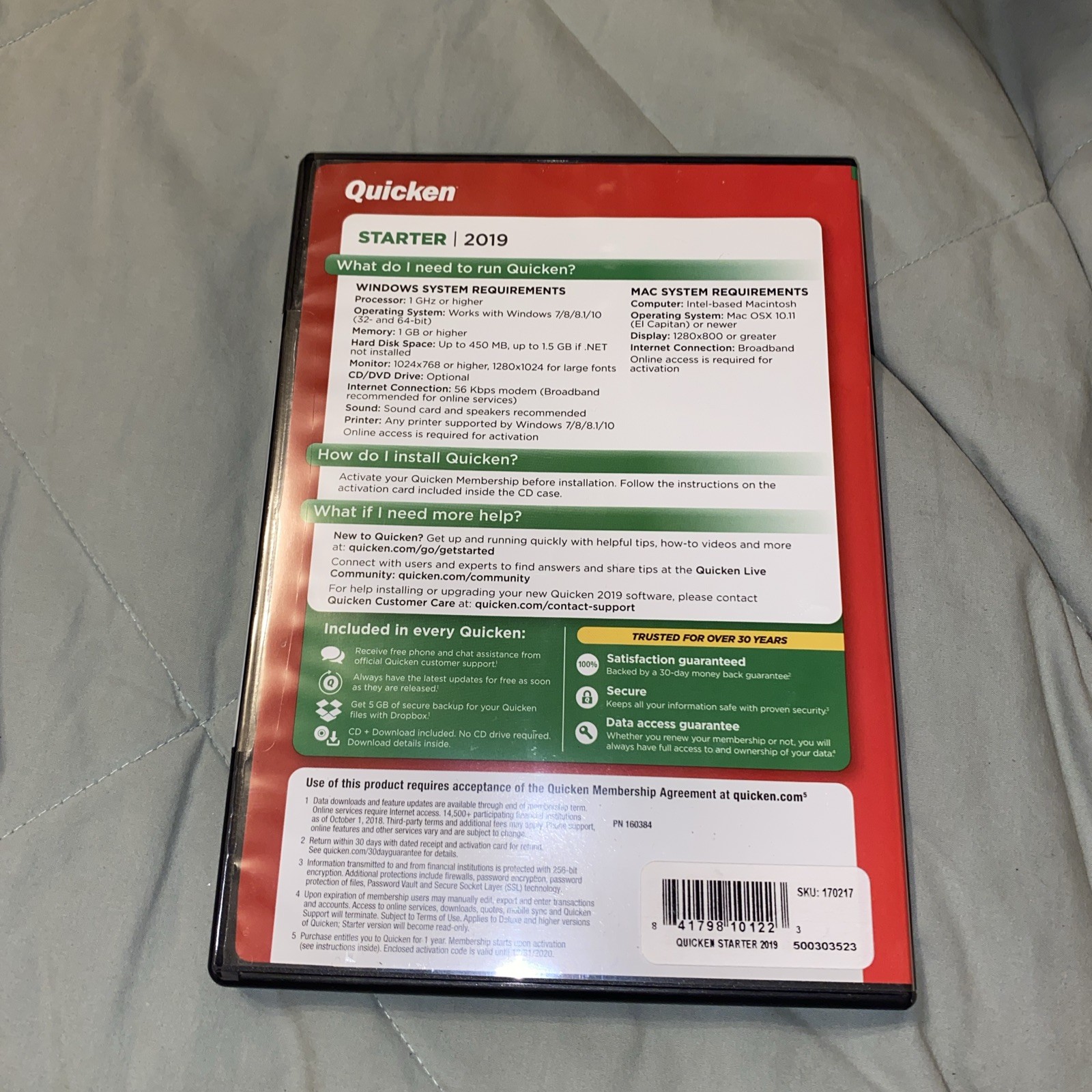 Intuit Quicken Starter Edition 2019 organized your money CD for Windows & Mac