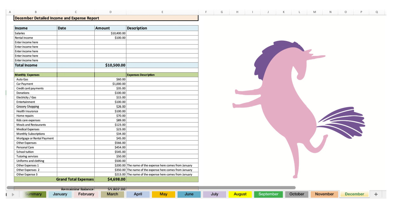 Pink Unicorns | Dave Ramsey-Inspired Budget | Digital Download