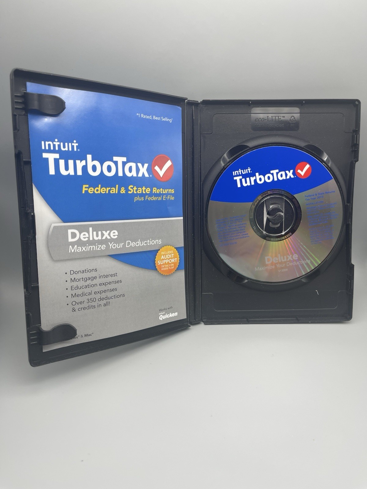 TurboTax Deluxe 2013 Federal & State Returns E-File Windows MAC Tax Software