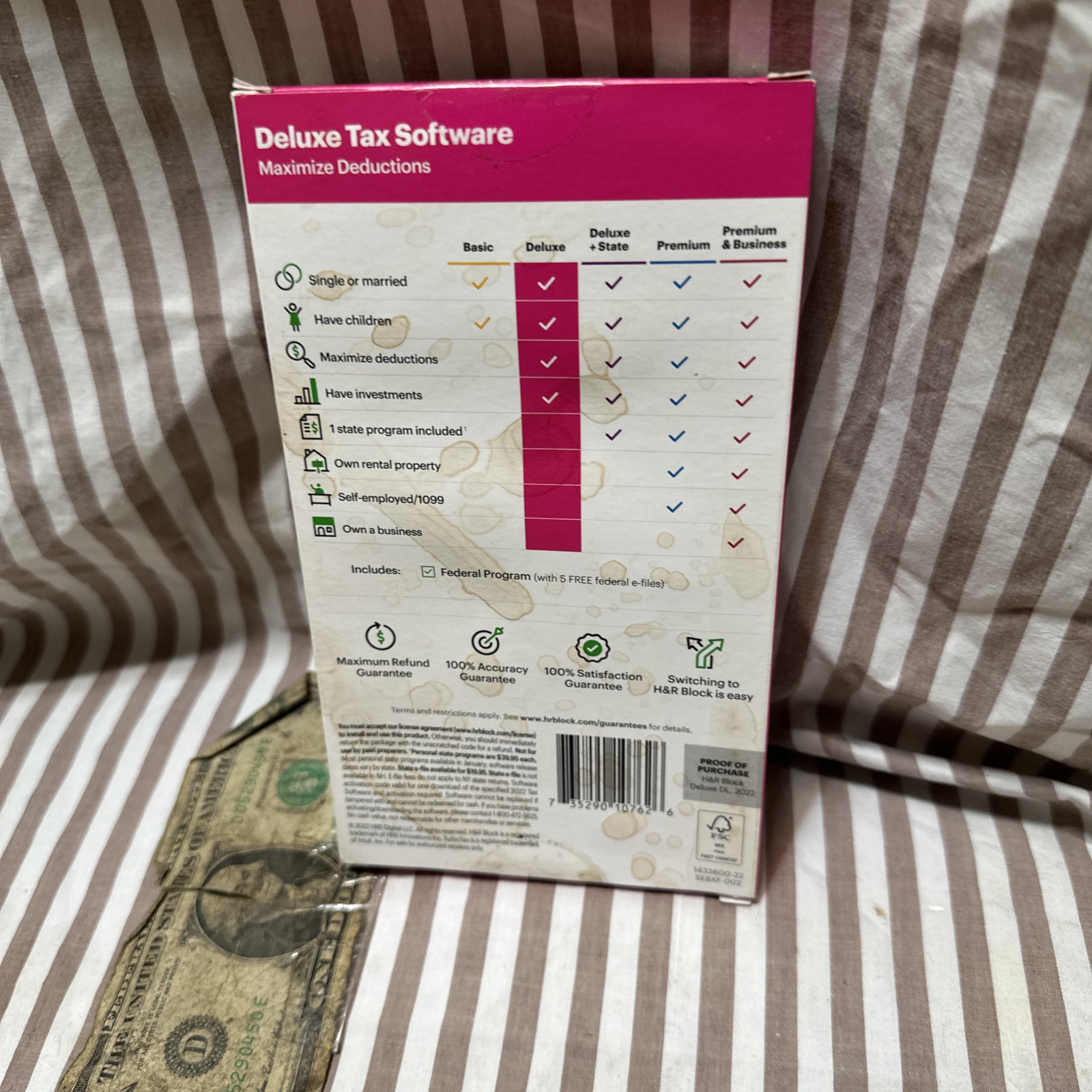 H&R Block Tax Software Deluxe Download No State 2022 PC / MAC Turbotax HR USA