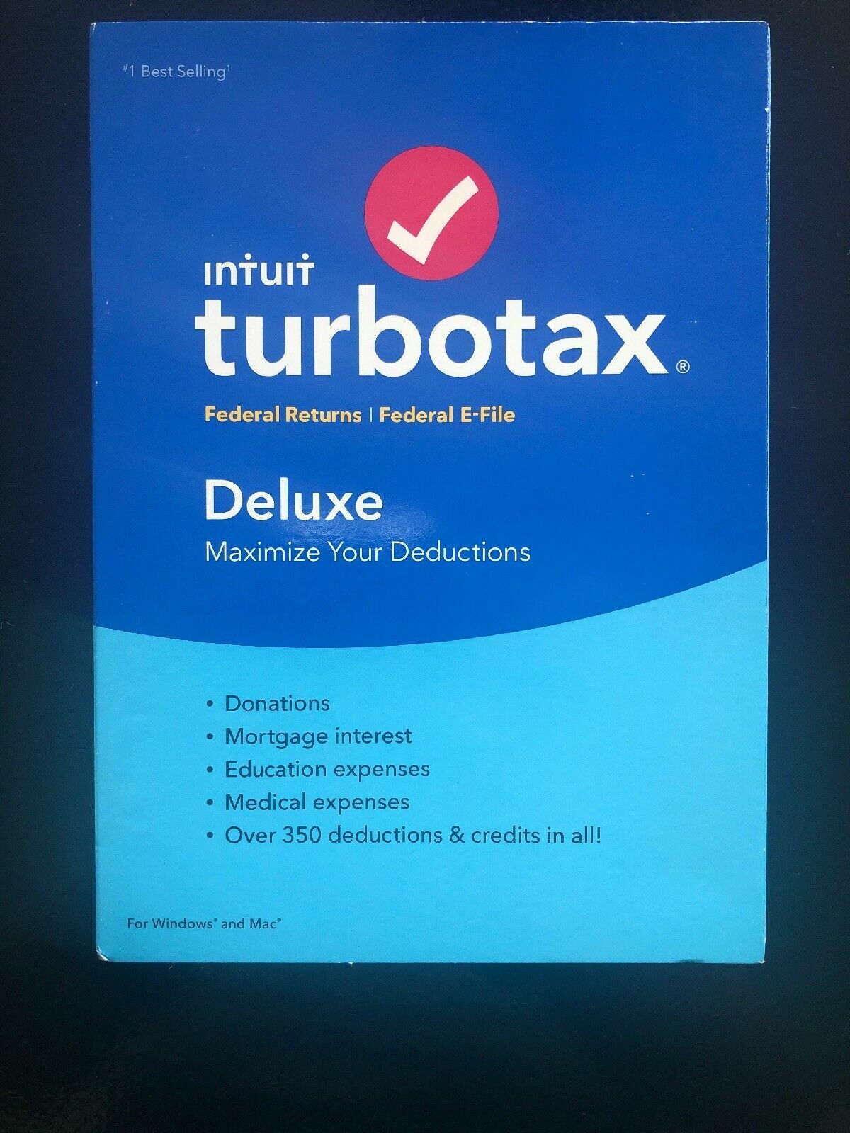 2018 TurboTax Deluxe Federal only Turbo Tax Factory New sealed CD in Retail Box!
