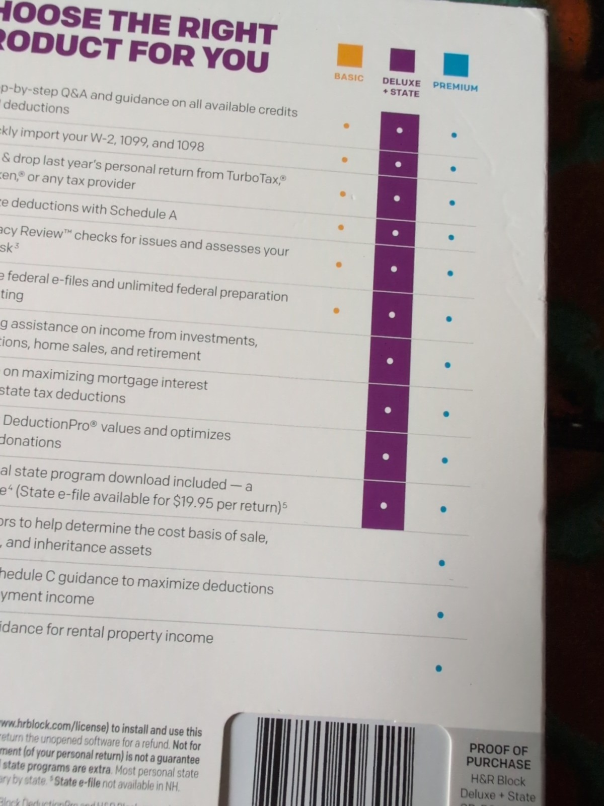 H&R Block Tax Software Deluxe + State 2018 Tax Software