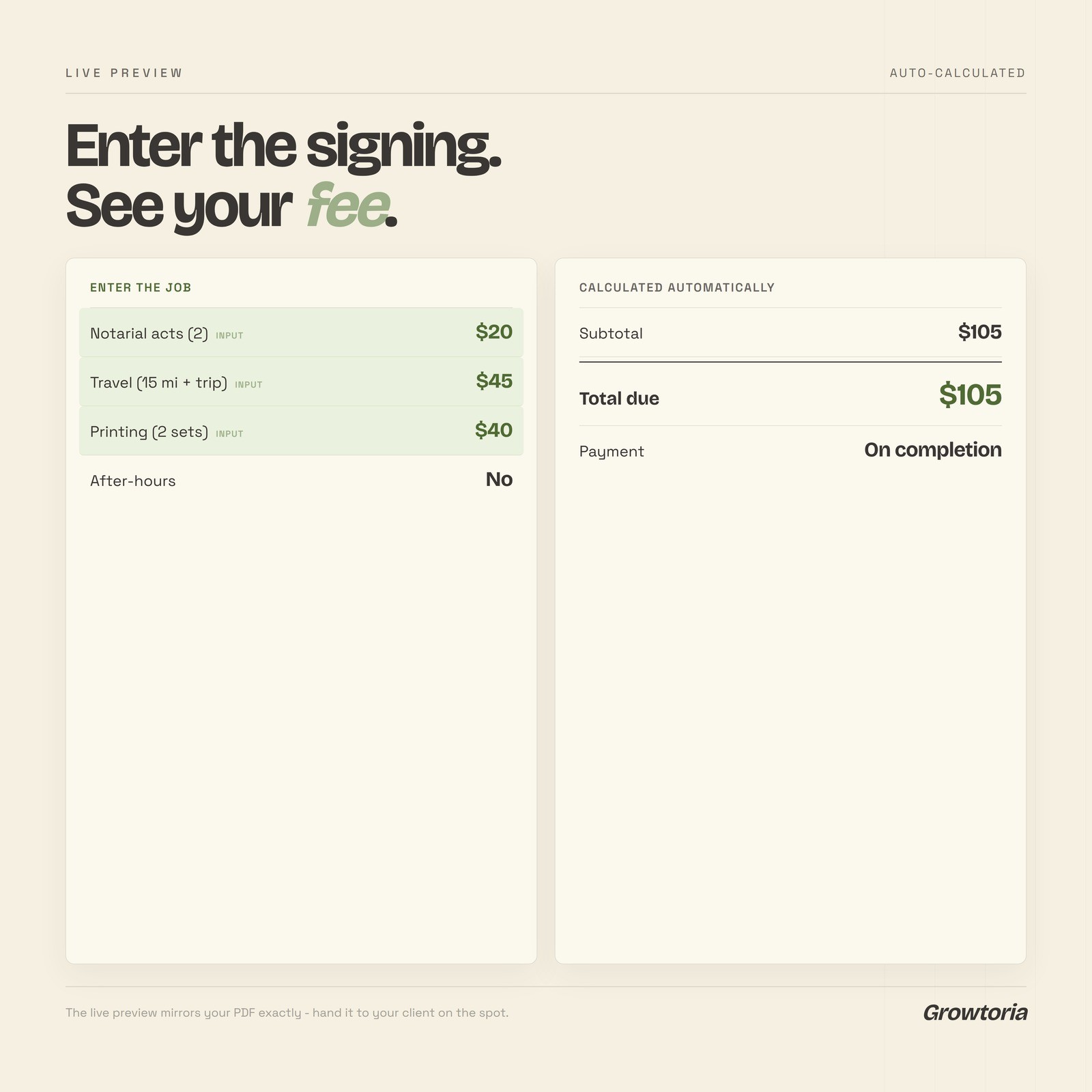 Notary Invoice Fee Calculator Software Mobile Notary Signing Agent App PDF