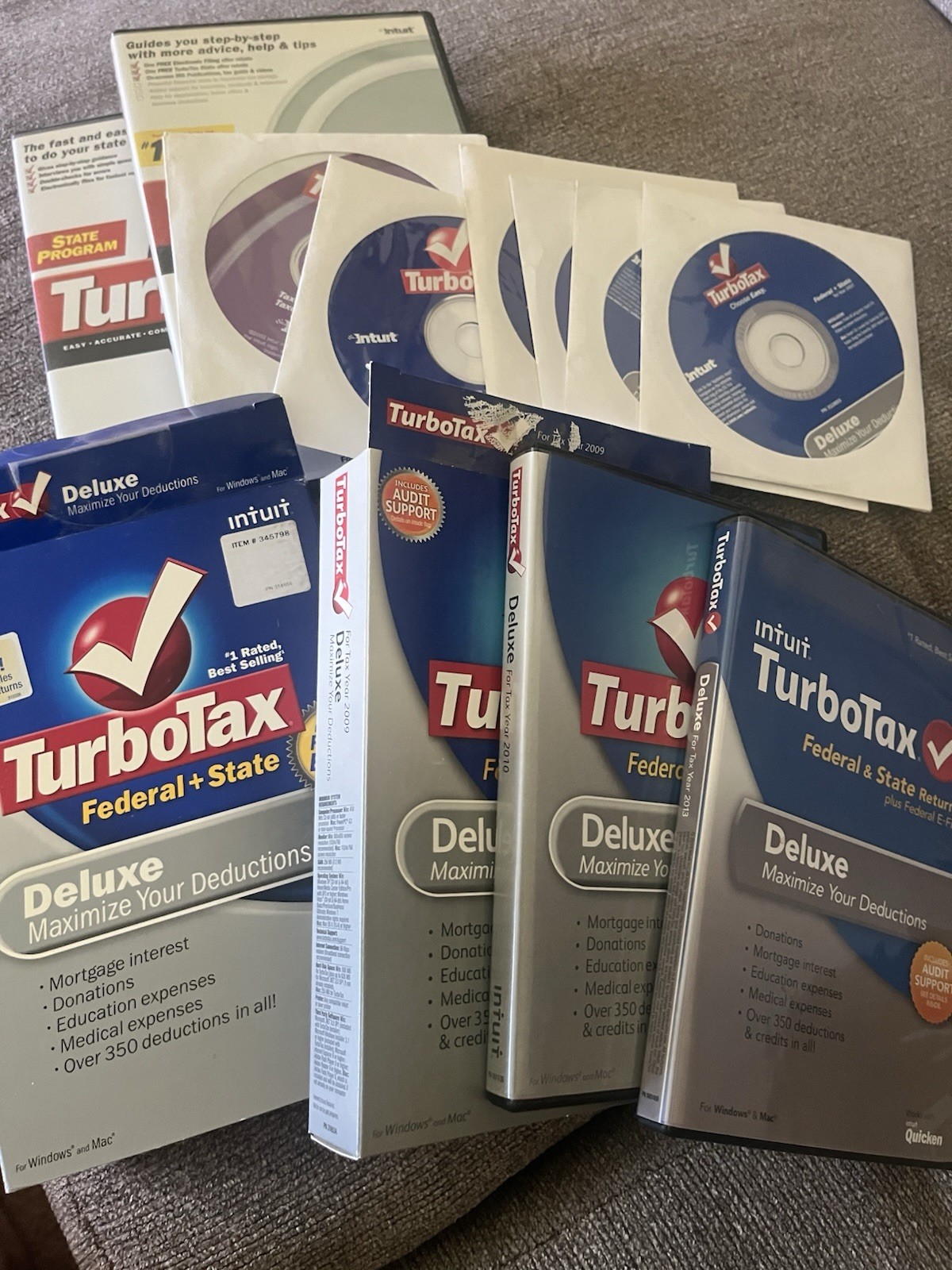 Intuit TurboTax Lot 10 Tax Preparation Windows Used 02-13 California St Federal