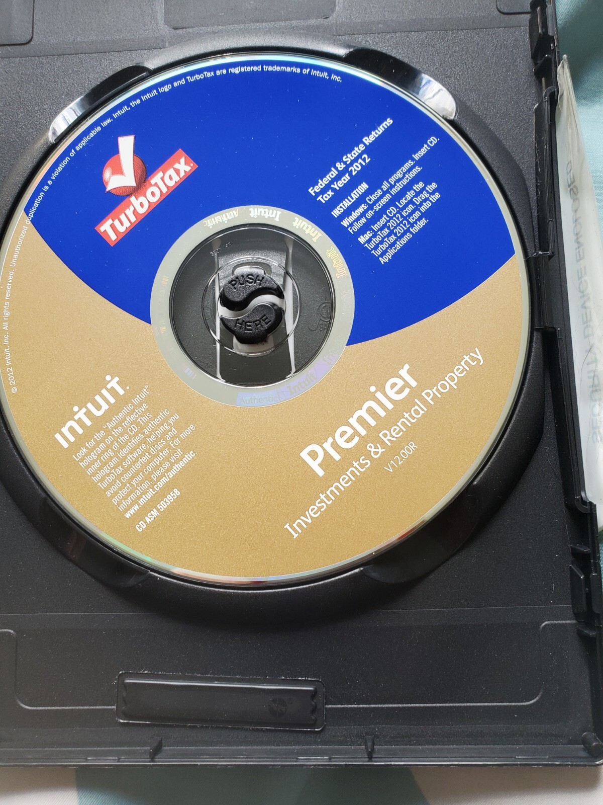 2012 TurboTax Premier, Investment And Rental Property. Fed and State. Intuit
