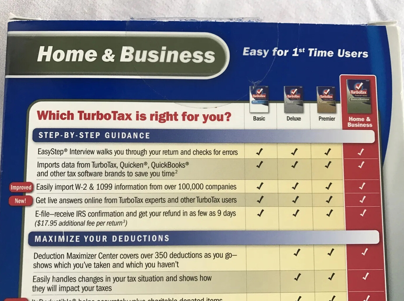 2007 Intuit TurboTax Home & Business Schedule C Federal + State Windows & Mac CD