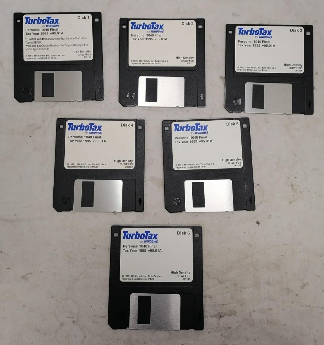 TurboTax For Windows Personal 1040 Final Tax Year 1995 v95.01 Disk 1-6