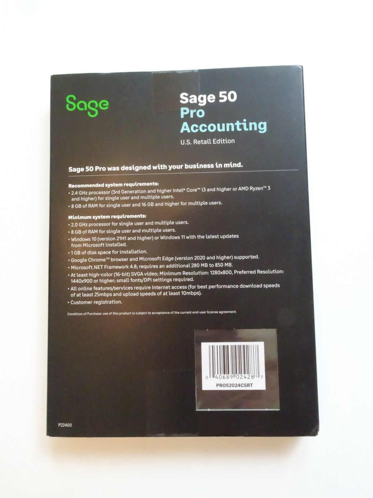 Sage 50 Pro Accounting 2026 1 User NEW SEALED