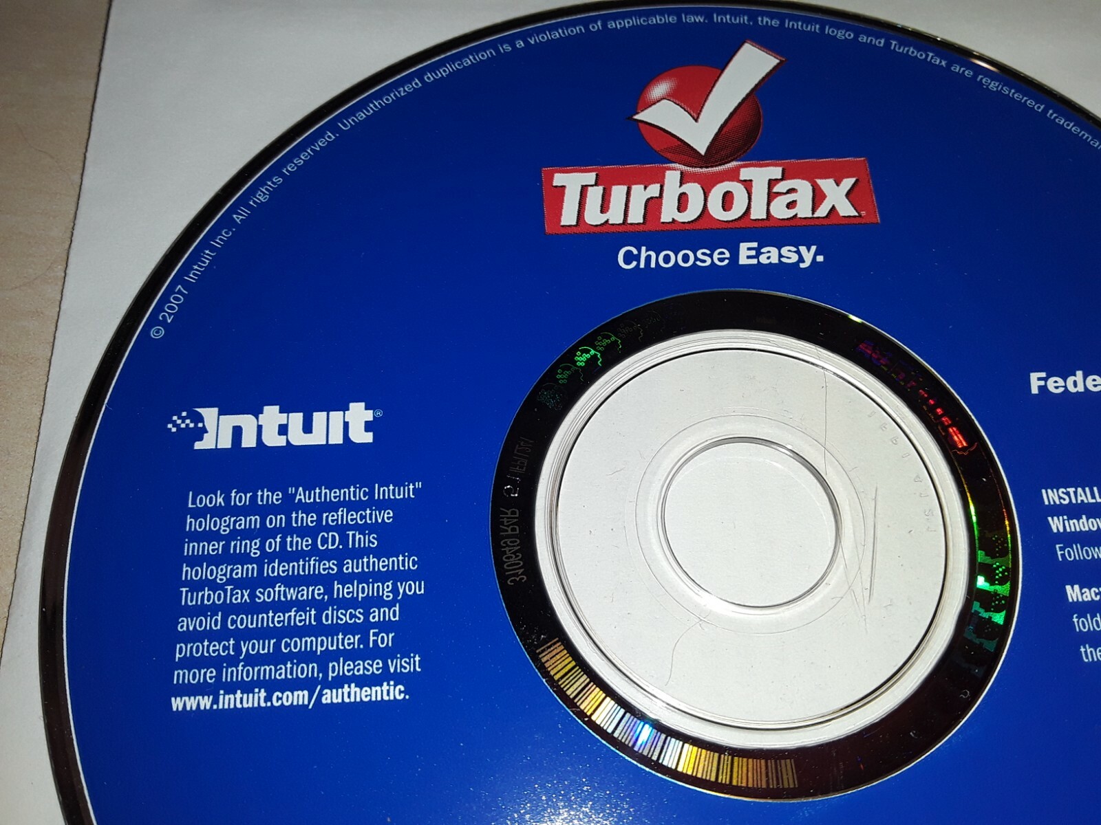 Turbo Tax Deluxe Federal State 2007