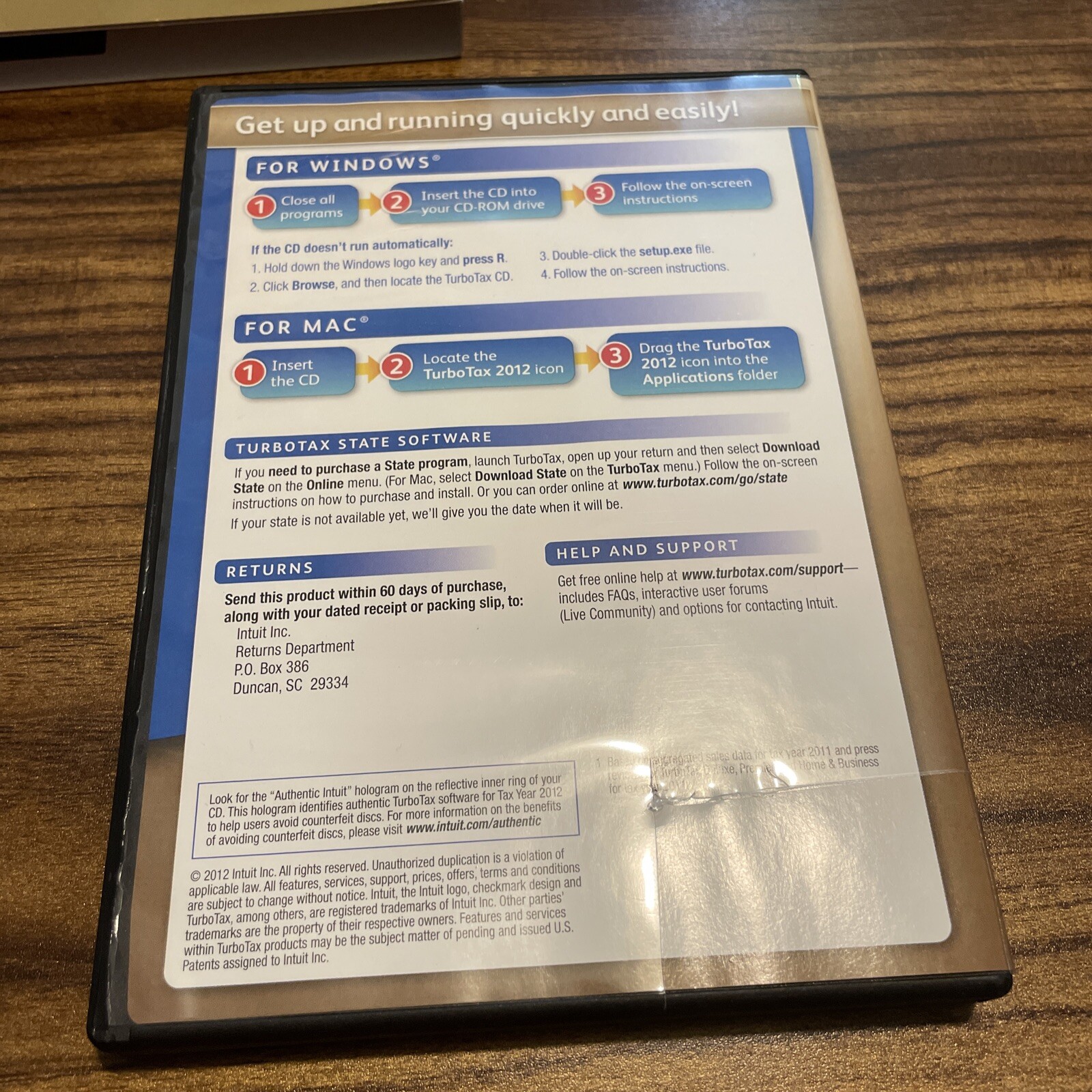 2012 TurboTax Premier Federal & State – Investment -Rental- Turbo Tax
