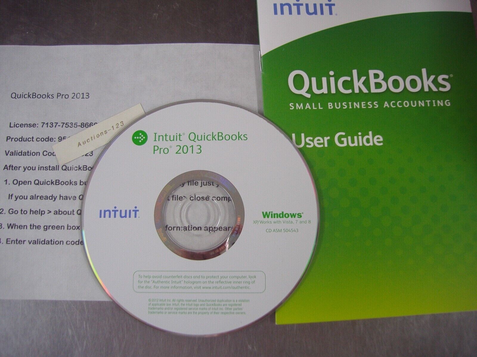 INTUIT QUICKBOOKS PRO 2013 FOR WINDOWS w/Validation code =LIFETIME LICENSE=