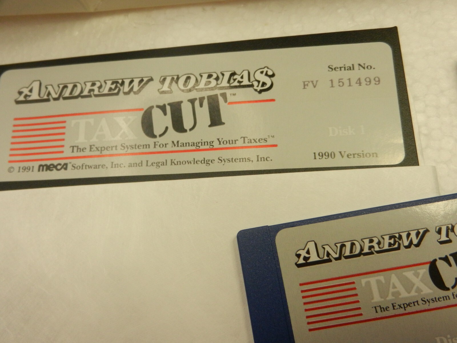 Vintage – Andrew Tobias Tax Cut MECA Software 3.25” 5.25″ Disks for Windows