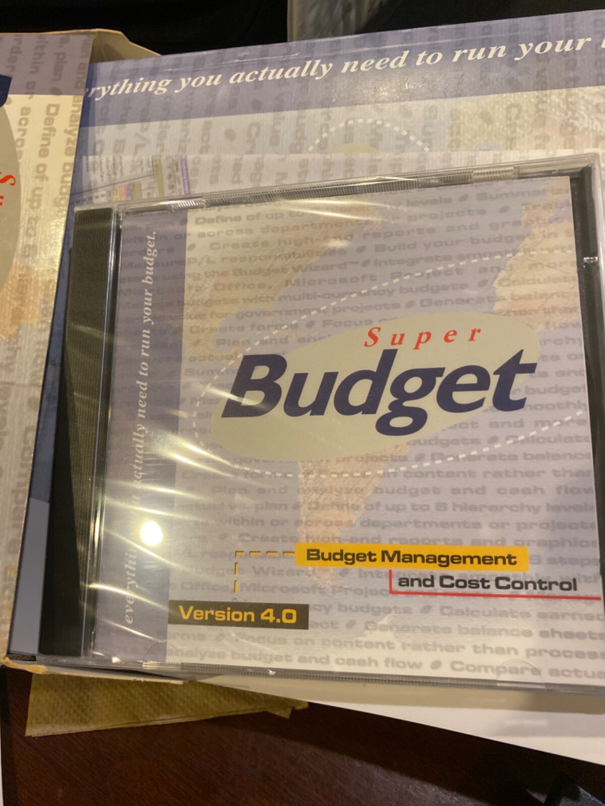 NEW UNUSED Super Budget Version 4.0 Budget& Cost Control+ License Disk NFR