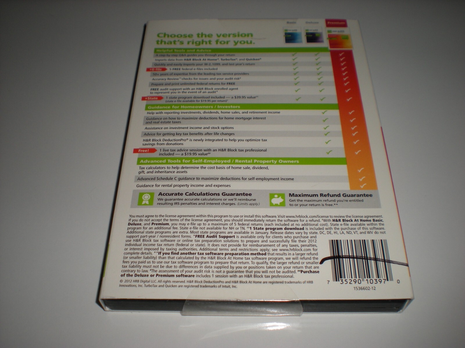 H&R Block 2012 Premium & State. Formerly called TaxCut. Imports Turbotax. New.