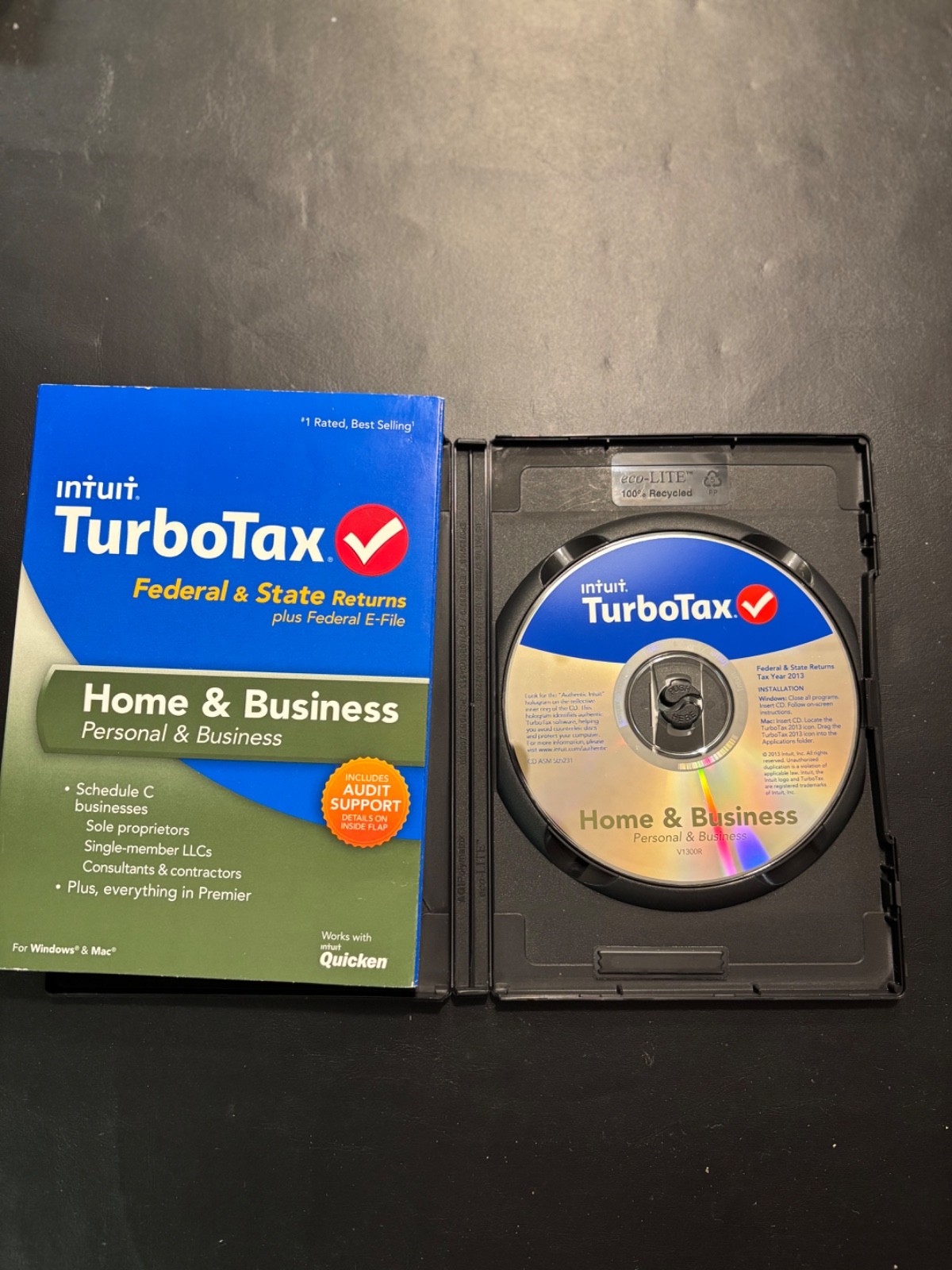 Intuit TurboTax Home & Business 2013 CD with Case