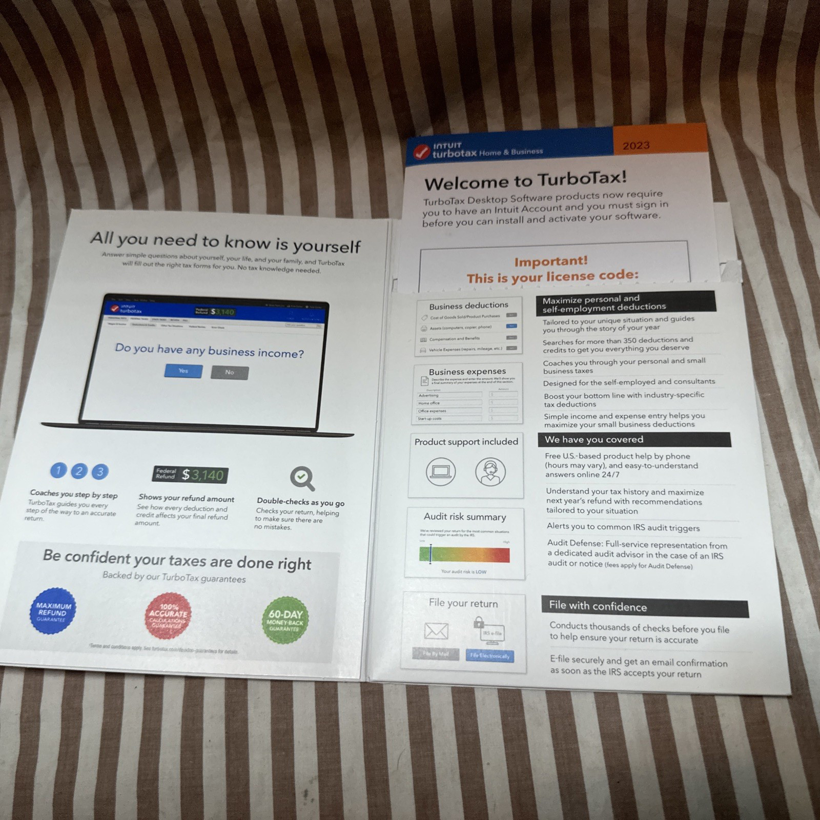 NEW TurboTax Home & Business 2023 Federal + E-file + State PC/Mac USA Open Box