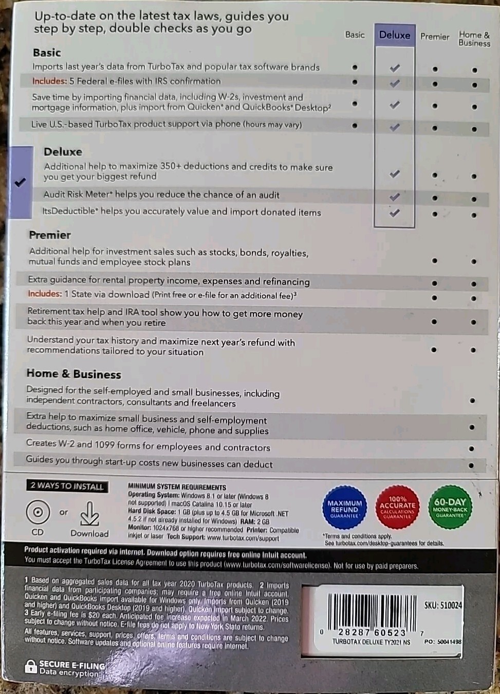 TurboTax Deluxe 2021 Tax Software – Physical Disc Or Download. Federal Only
