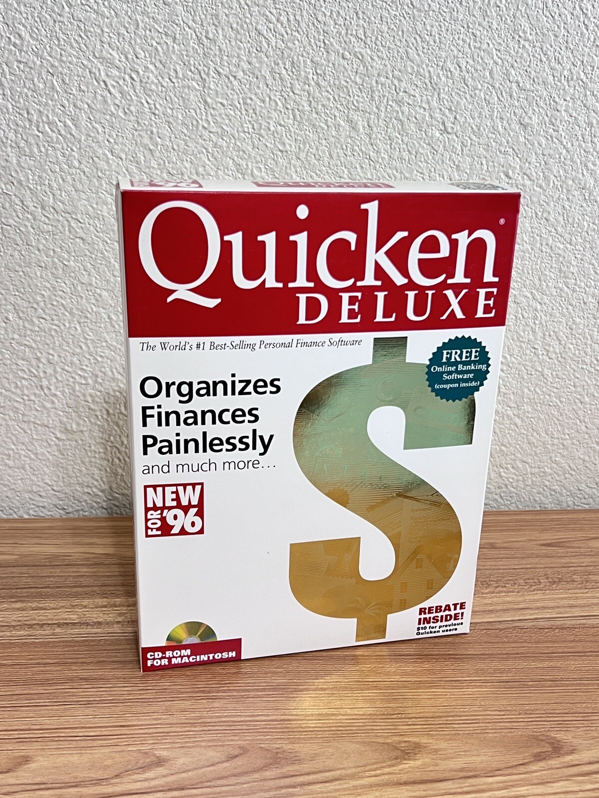 Intuit QUICKEN DELUXE 1996 Retail Box CD ROM For Macintosh In Box
